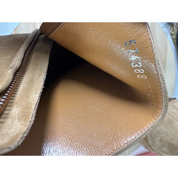 Ralph Lauren Purple Label Suede Wood Platform Heel Booties Size EU 37.5B US 7 - Picture 8 of 13